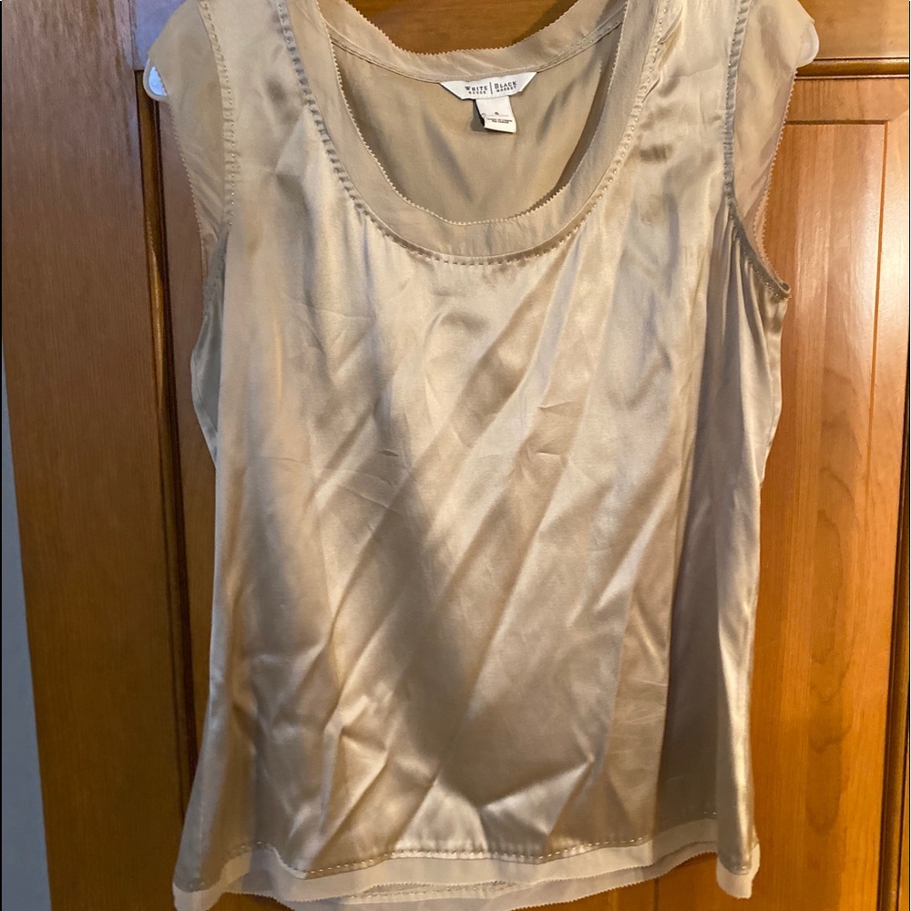 Satin top with mesh hem